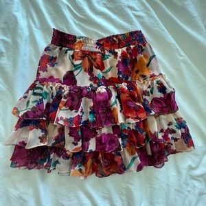 Misa Marion Tiered Floral Mini Skirt